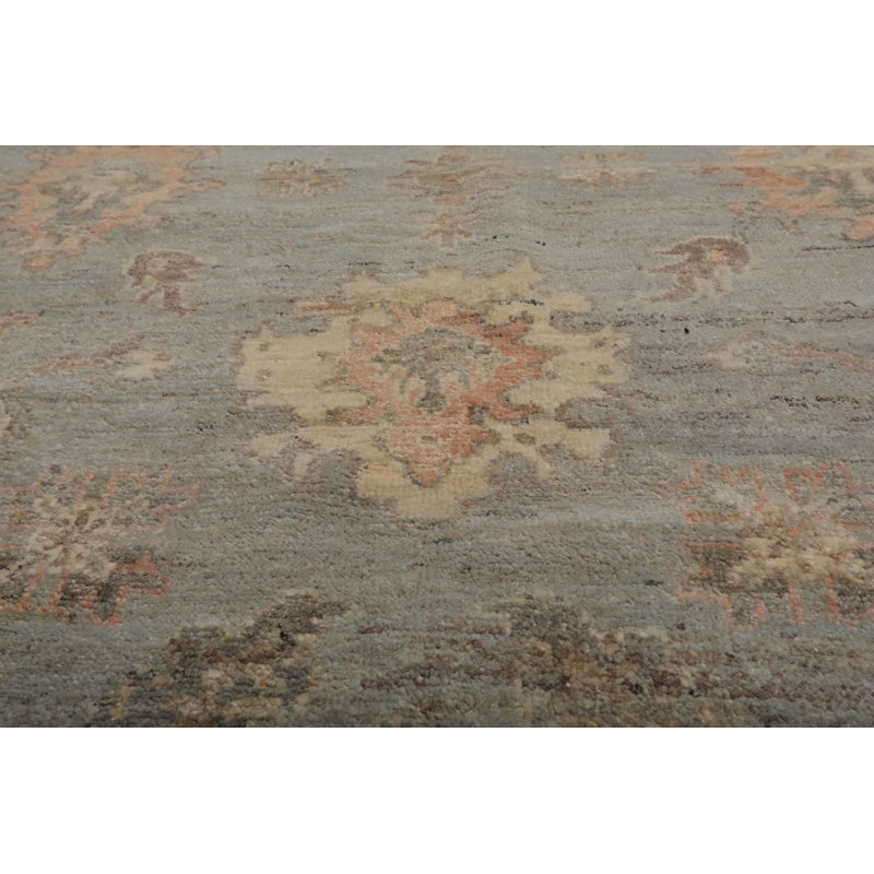 Tapis oriental brun / gris en laine noué à la main 6 pi x 9 pi Oriental
