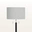 Lampe sur pied H 60 po Patwin, nickel métallique et abat-jour gris