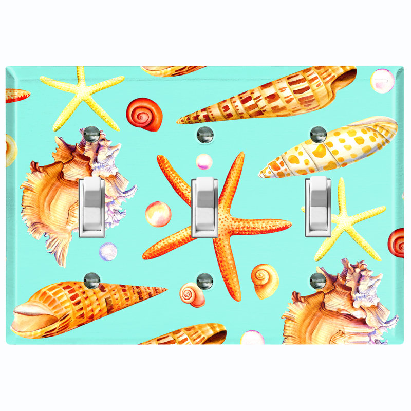 Patterned 3 - Gang Toggle Light Switch Standard Wall Plate
