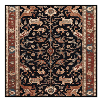 Machine Washable Persian Brown Area Rug