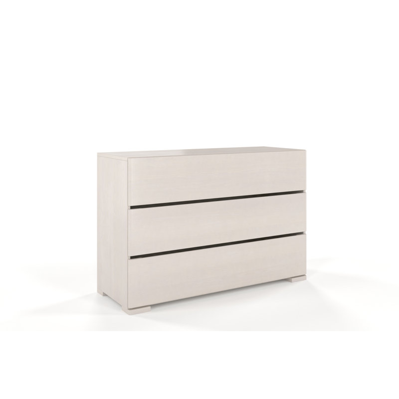 Marchell Solid Wood 120 cm W Chest of 3 Drawers, White