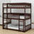 Triple Wood Bunk Bed, With Ladders, Guardrails-1429399474