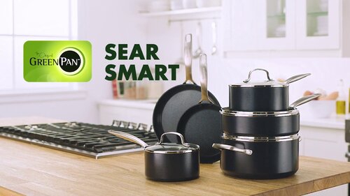 GreenPan SearSmart Healthy Ceramic Nonstick 2qt Saucepan with Lid