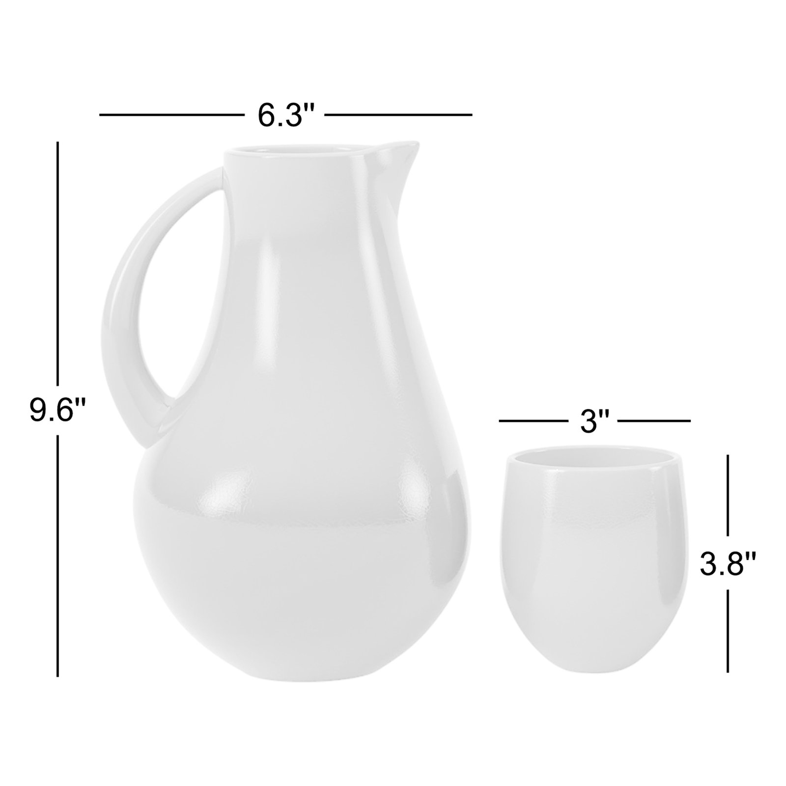 Borgen 5-Piece Stoneware Goblet and Pitcher Set, Onyx