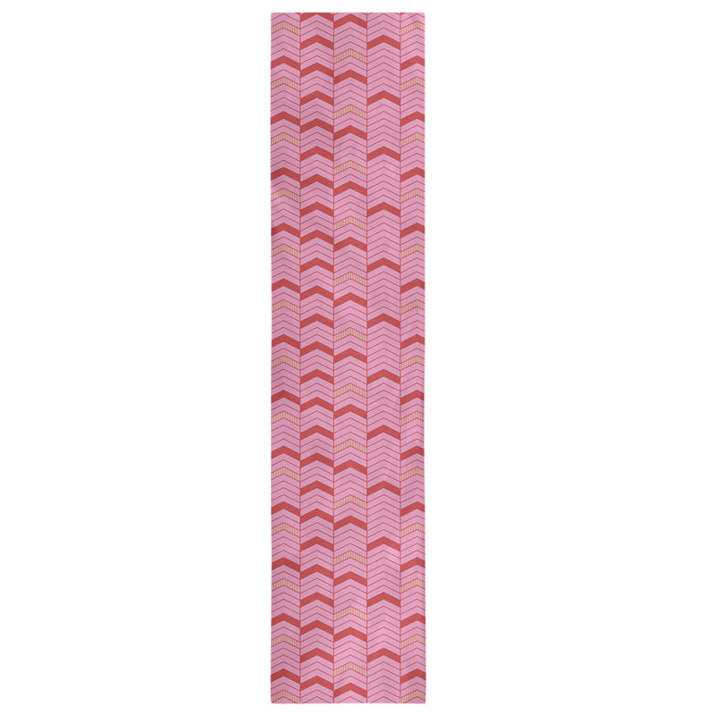 Chemin de table Festive Hol, L 72 po x l 16 po, Rouge / rose, Polyester