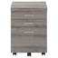 Classeur contemporain à roulettes, rangement, tiroirs, stratifié taupe, armoire de bureau, style moderne brun