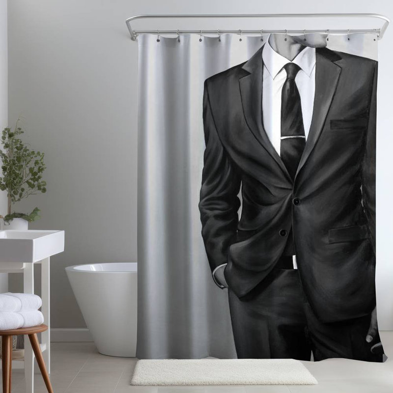 Shower Curtain FA2 – Polyester Shower Curtain, Dye Sublimation Print, 71" W × 74" L
