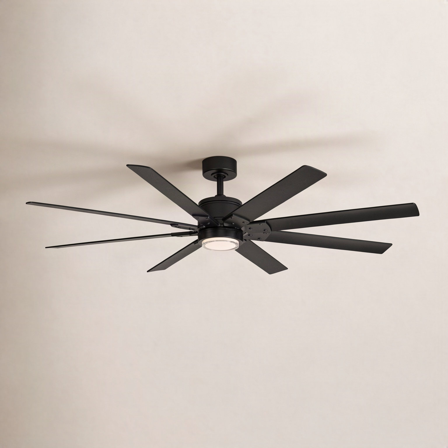 Renegade 66" Smart Ceiling Fan with LED Light Kit, Matte Black, 66", 3000K