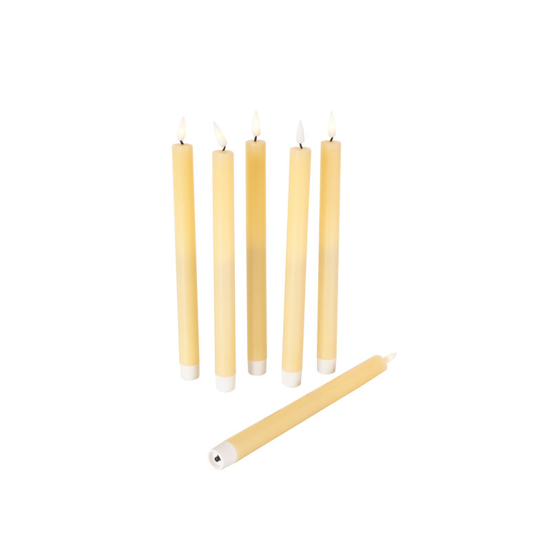 Wax Indoor and Outdoor Flameless Pillar Candles with Remote Control, Yellow, 11.35" x 0.85" Pillar