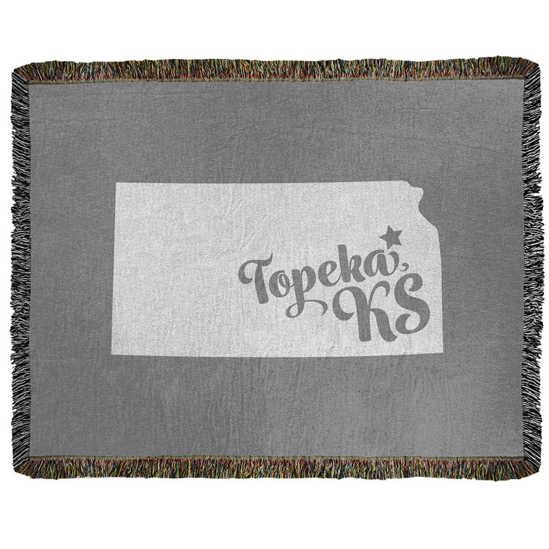 Jeté en coton tissé topeka kansas, l 37 po x L 52 po, Gris