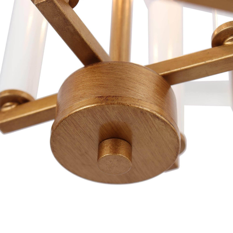 Conlyn 4 - Light 11.2'' W Copper Lantern Rectangle Dining Room Pendant UL Certified, Antique Brushed Gold