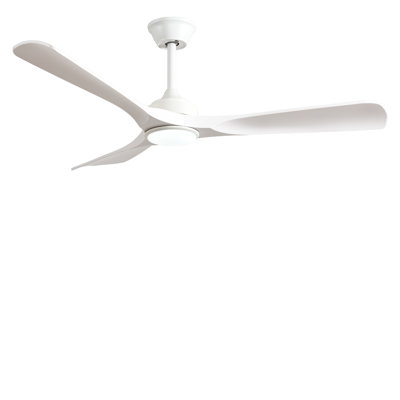 Ventilateur de plafond blanc moderne 52 po avec lumière et télécommande