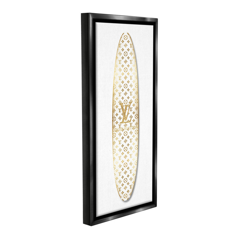 «Designer Patterned Surfboard Floater Frame» par Madeline Blake sur toile, Cadre flottant noir de jais, H 31 po x l 14 po