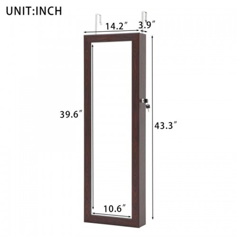 Armoire à bijoux murale avec miroir Castellon, Brun