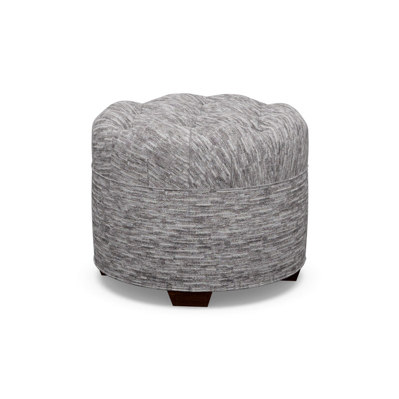 Round Tufted Ottoman, 8172-81, Walnut
