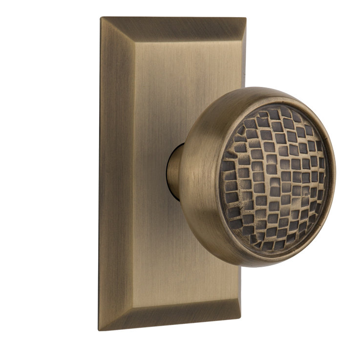 Studio Plate with Craftsman Door Knob, Antique Brass