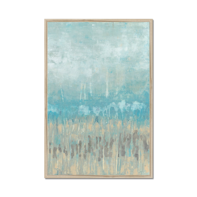 Coastline Abstraction II by Jennifer Goldberger - Painting, 95cm H x 65cm W, Natural Wood Framed Paper Print