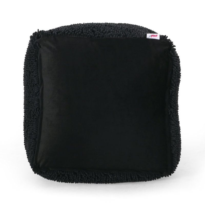 Upholstered Pouf, Charcoal