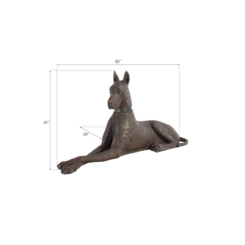 Great Dane Statue, Right, Bronze