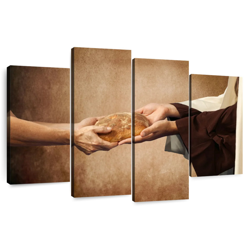 Adella Jesus Gives Bread, 22" H x 36" W