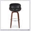 Tabouret de bar pivotant de style Mid-Century avec capitonnage à losanges et hauteur réglable, similicuir minuit-223676761
