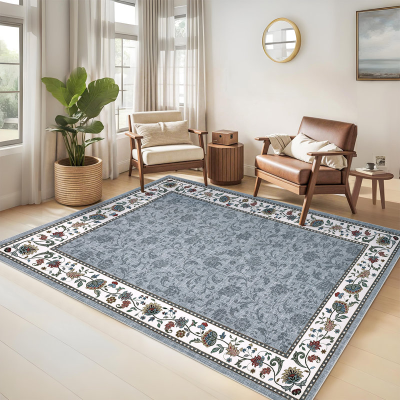 Tapis lavable Farmhouse Floral, Rectangle 5 pi x 7 pi