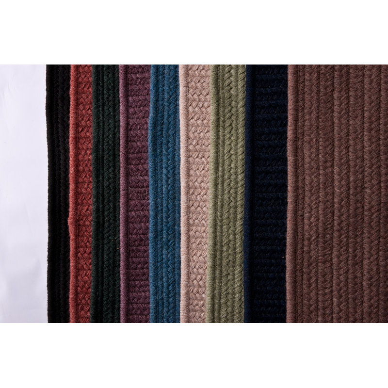Courtyard Chic Black Braided Wool-Synthetic 8' x 11' Area Rug