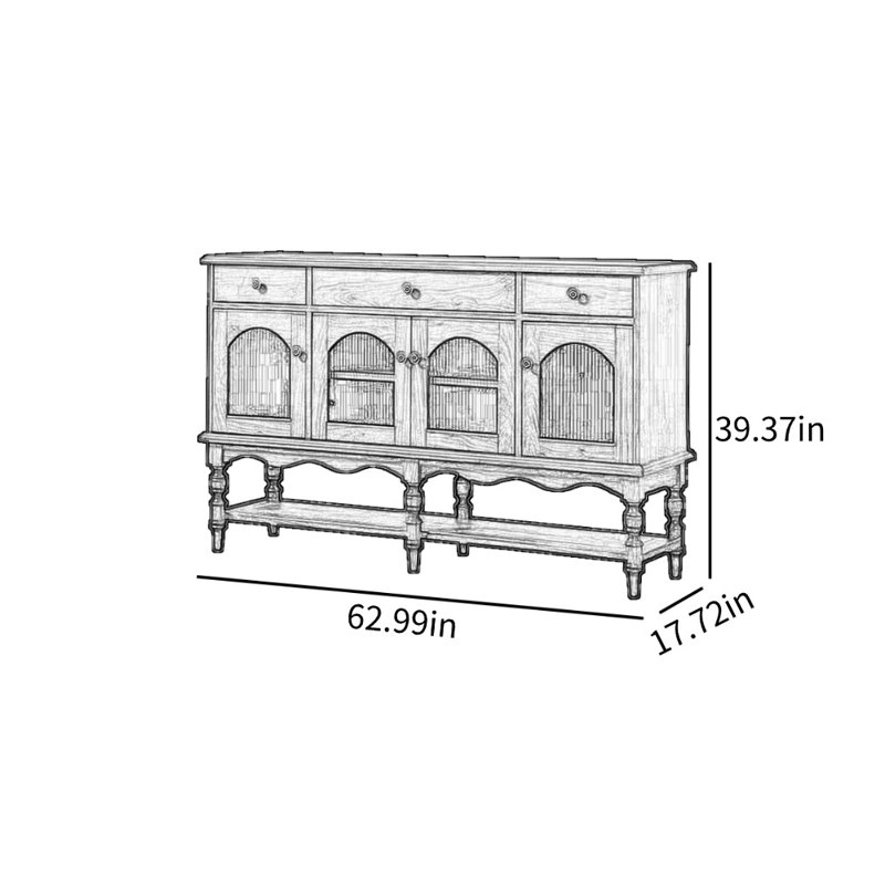 Vitrine de rangement pour salon rétro