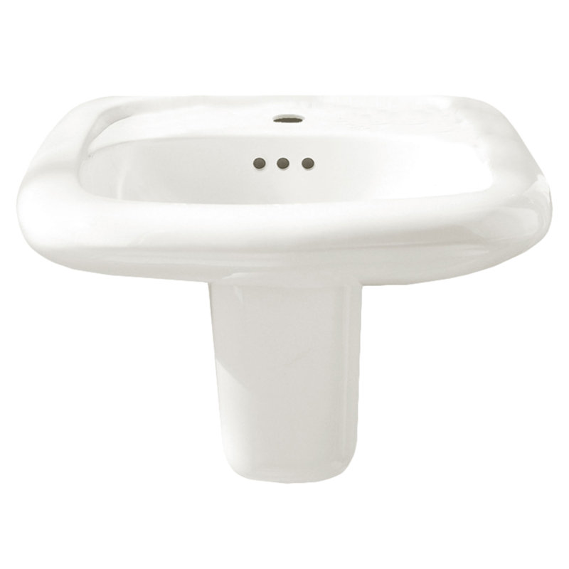 Lavabo de salle de bain mural blanc avec trop-plein Murro, Simple