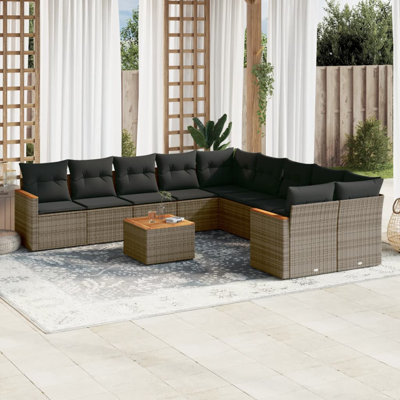 Grand canapé modulaire en rotin PE Vidaxl
