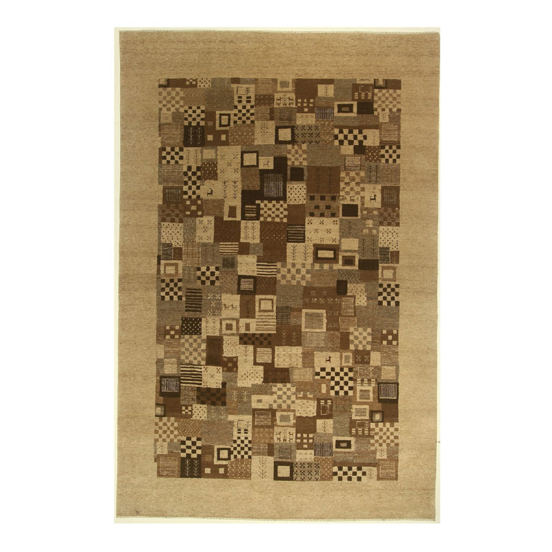 Handmade Cotton and Wool Geometric Area Rug