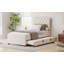 Velvet Fabric Upholstered Platform Bed With Trundle Bed And Adjustable Button Tufted Headboard-403951036