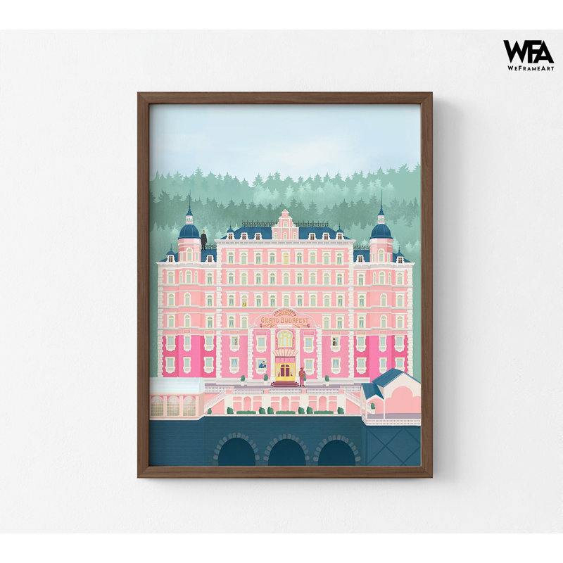 Art mural, impression de l'affiche de l'hôtel Grand, impression de grand hôtel, Encadrement brun, Non, H 12 po x l 16 po