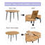 Ensemble de table de salle à manger moderne extensible avec 4 chaises en polyuréthane gris clair - meubles de cuisine convertibles ronds à ovales-289558452-289558455