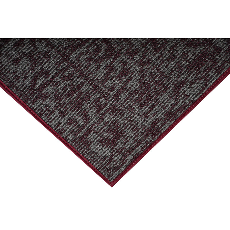 Tapis décoratif Elemental - imprimé géométrique vieilli bourgogne, Demi-cercle 2 pi x 4 pi