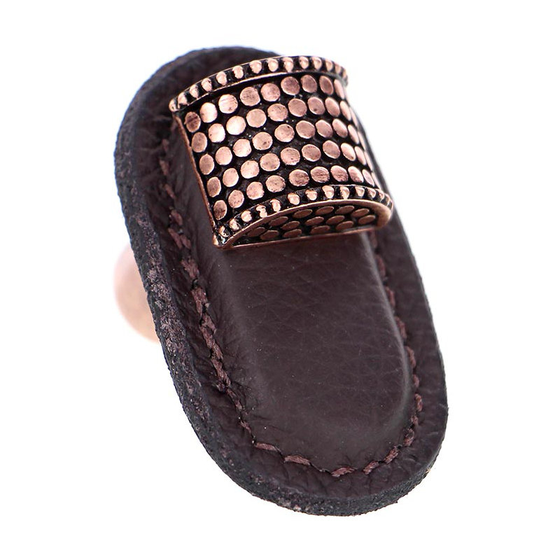 Tiziano Rectangular Knob, Antique Copper, Brown