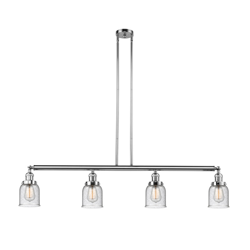 Luminaire suspendu linéaire à 4 lumières pour îlot de cuisine Keech, Transparent, Ampoule non incluse