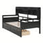 Lit de jour simple, support en lattes de bois, avec tablettes de chevet et deux tiroirs-1340958450-1340958451