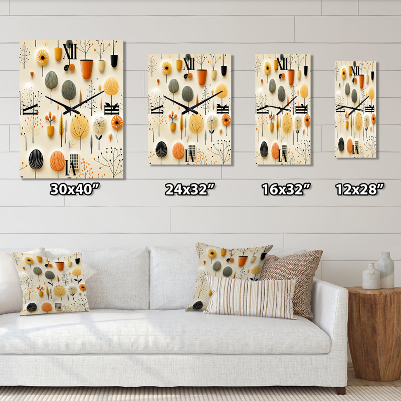 Janaijah - Horloge murale abstraite Mid-Century, Petit