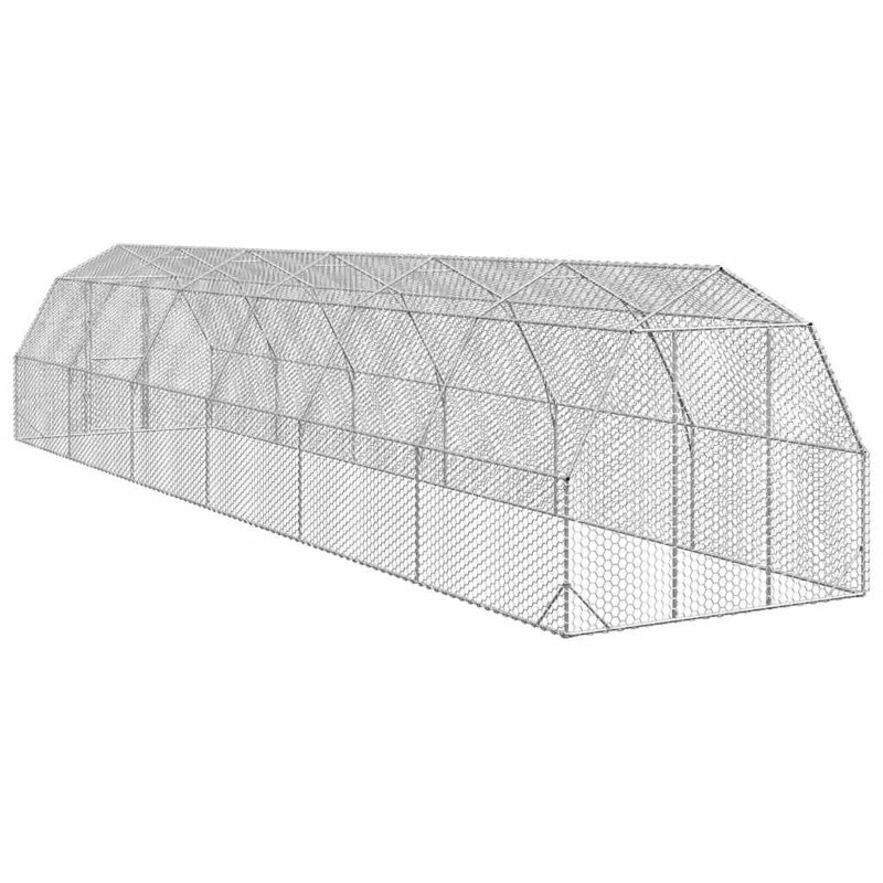  Poulailler durable en acier galvanisé gris