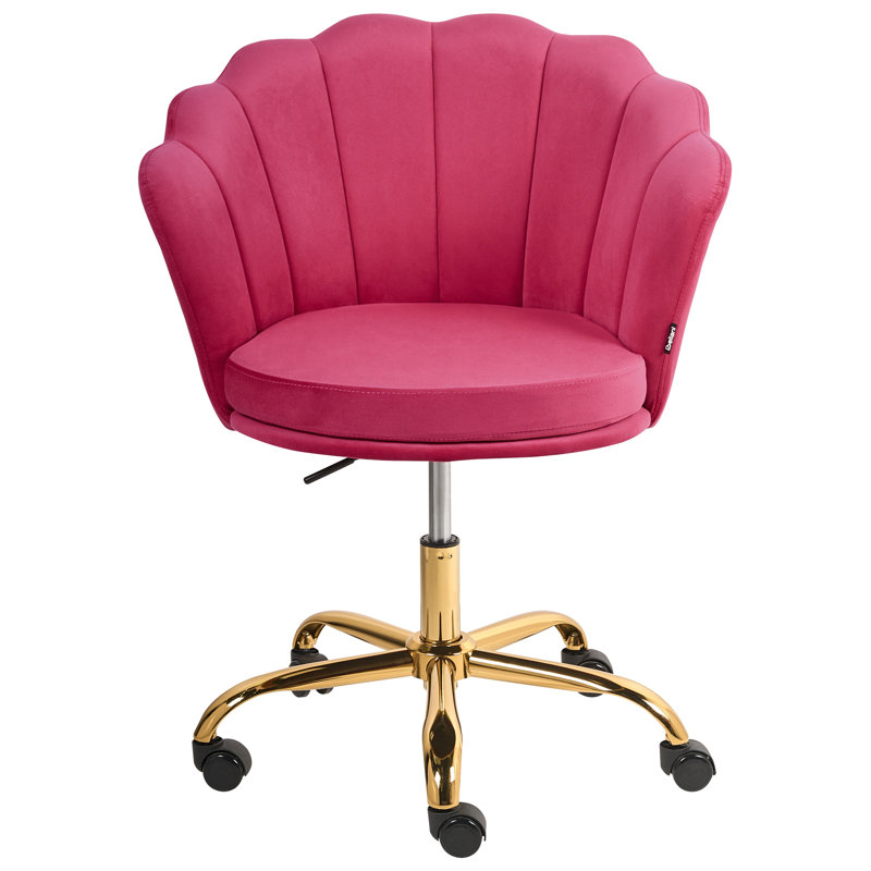 Canora Grey Velvet Office Chair, Pink