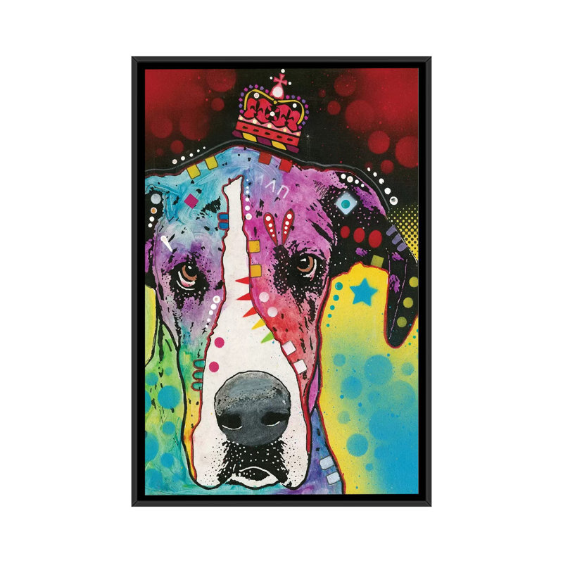 «Great Dane II», impression sur toile, H 26 po x l 18 po x P 1,5 po, Toile avec cadre noir, Pas de tapis