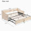 Lit de jour simple tapissier avec couchette escamotable, beige-763975562