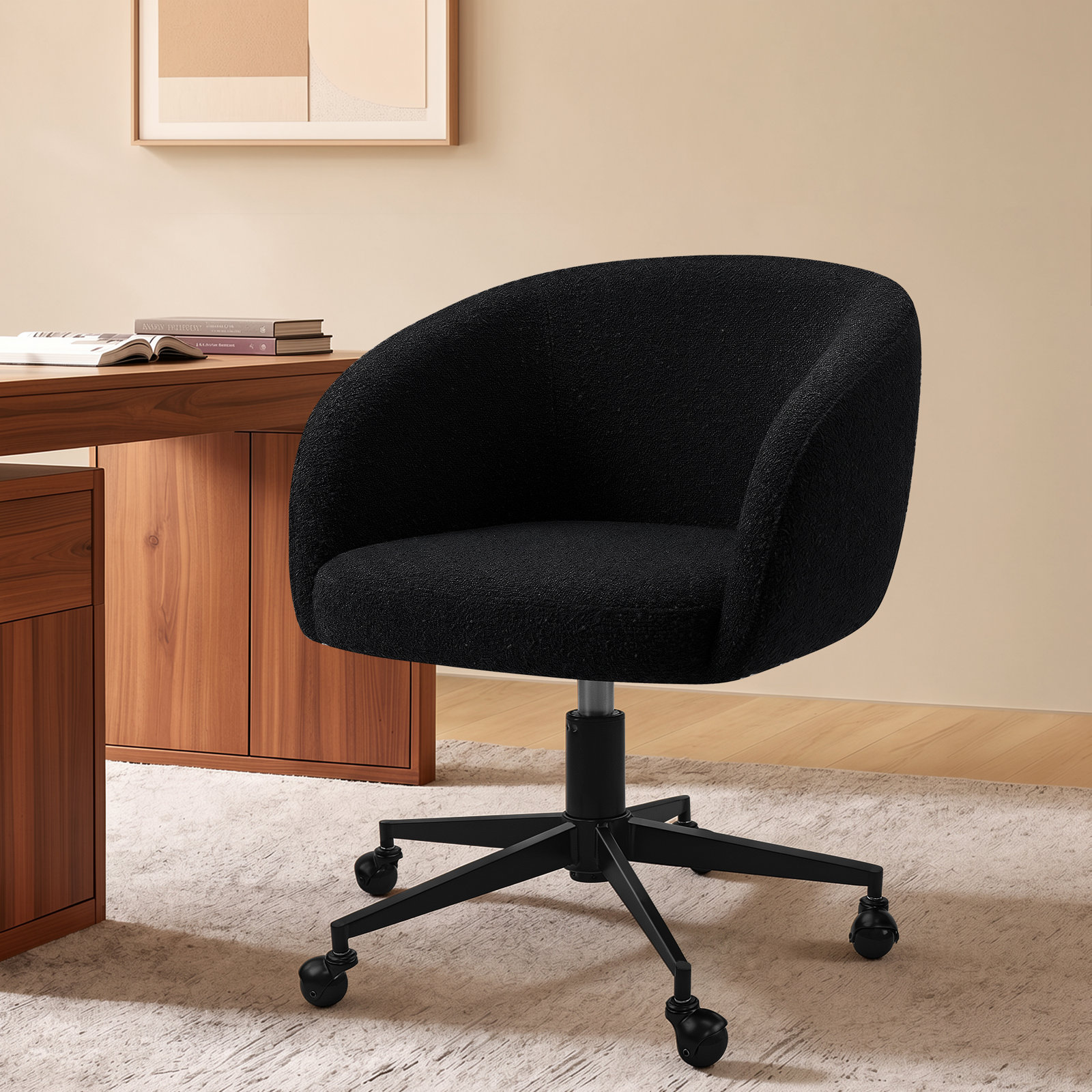 Velvet Office Chair, Black