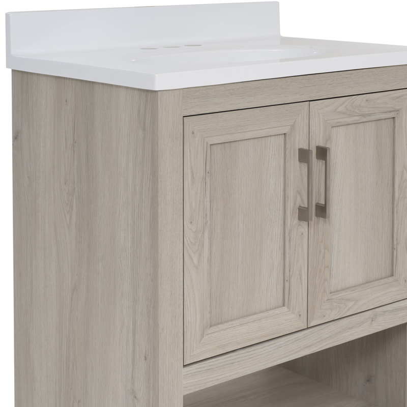 Coiffeuse 24 po avec miroir Stovall, Blanc