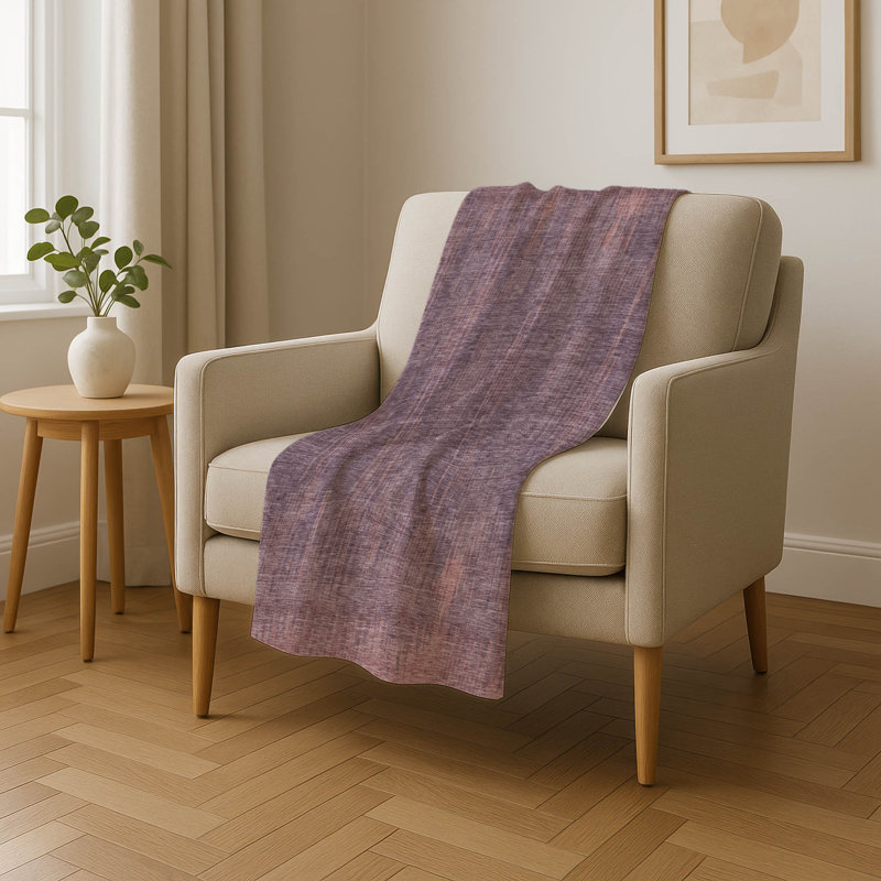 Jeté à rayures Addison Sherpa ASB893, Mauve
