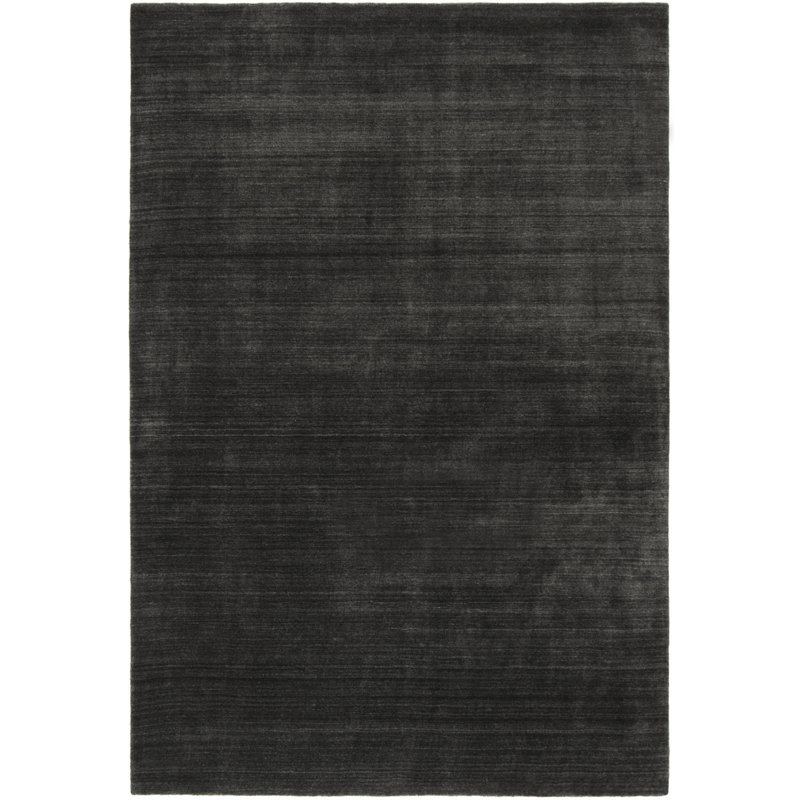 Mcelroy Hand-Woven Flatweave Anthracite Area Rug, Rectangle 5' x 8'
