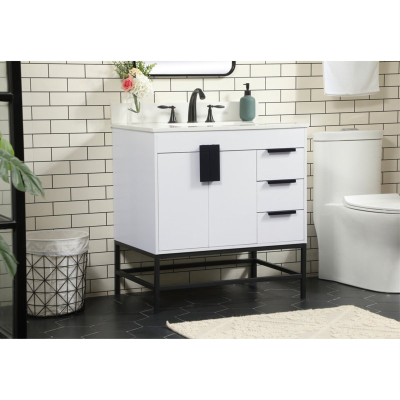 Ensemble de meuble-lavabo simple 32 po Eugene, Blanc