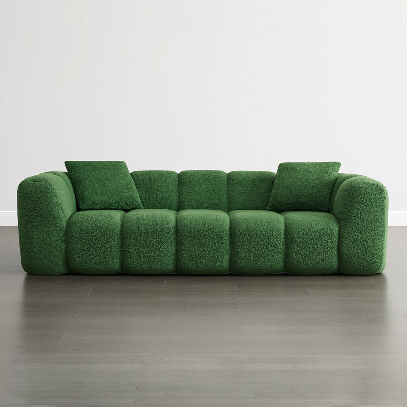 Boneless Athera 84"W Cloud Compression Couch Comfy Sofa, Moss green