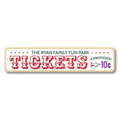 Fun Park Tickets Aluminum Sign